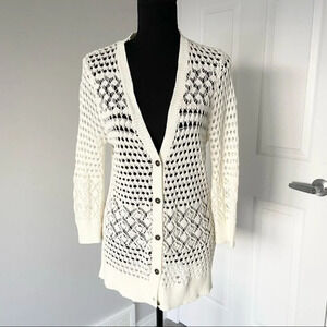 Yellow Dot  Crochet Cardigan